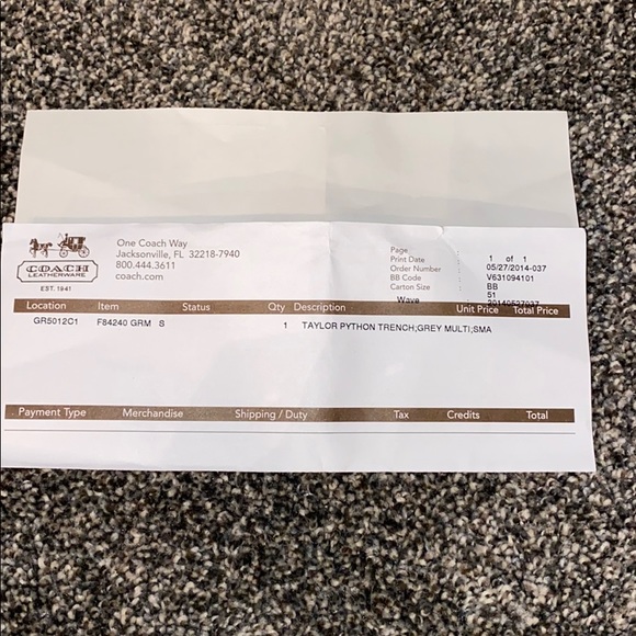 Authentic Coach Python grey rain coat - Picture 2 of 8